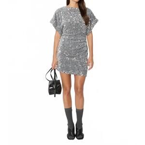 NEW BERENICE rihanna sequin mini dress in silver